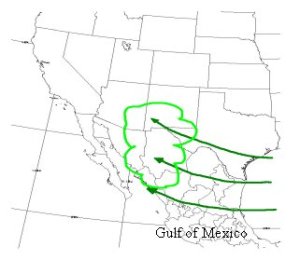 Under the right wind patterns, the Gulf of Mexico can be a near endless source of moisture for the American southwest.